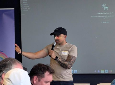 Sagar leading a practical AI training session